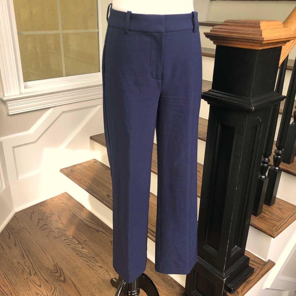 J. Crew navy cropped wide leg pant and gingham shirt bundle